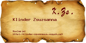 Klinder Zsuzsanna névjegykártya