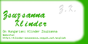 zsuzsanna klinder business card